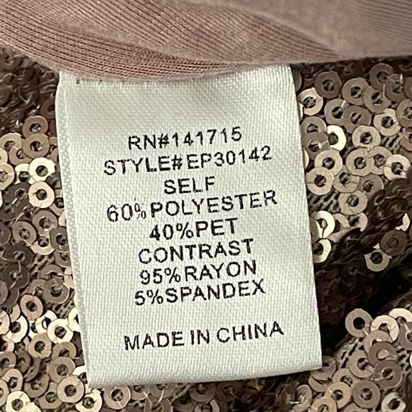 Evenuel Rose Gold Sequin Pants Size Small - Picture 4 of 4